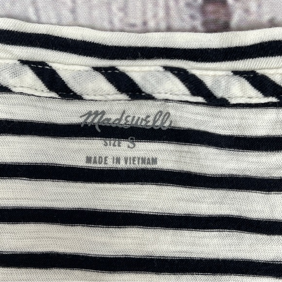 MADEWELL black & white striped cotton tank top, size S - Picture 3 of 12